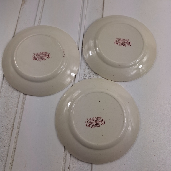 Vintage English Scenic Warranted Staffordshire Adams England 3 Small Plates - Picture 3 of 8